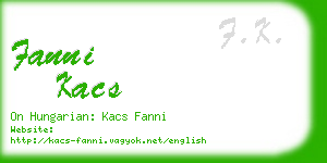 fanni kacs business card